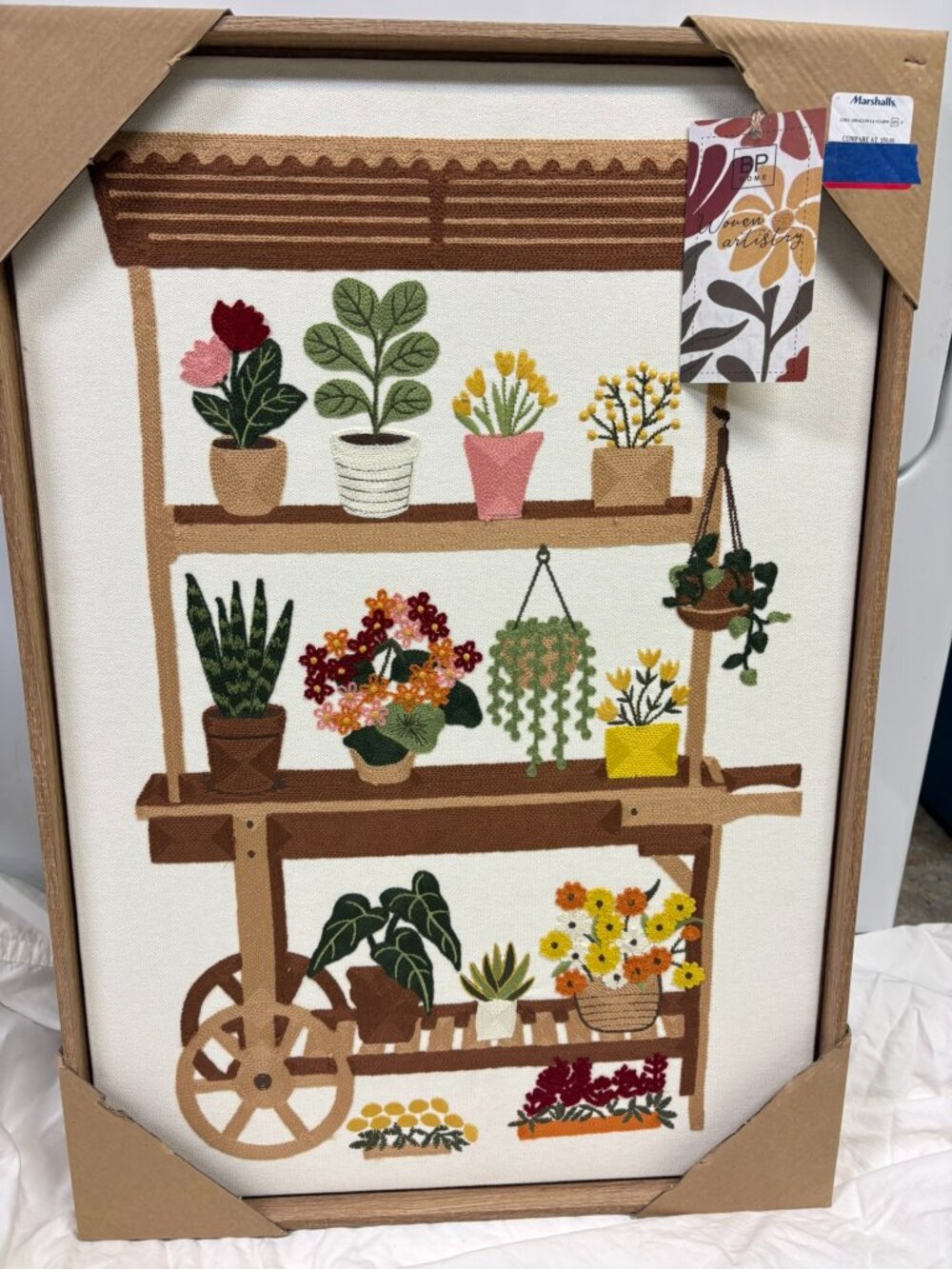 bp home wall art plants cart 18x26 NWT